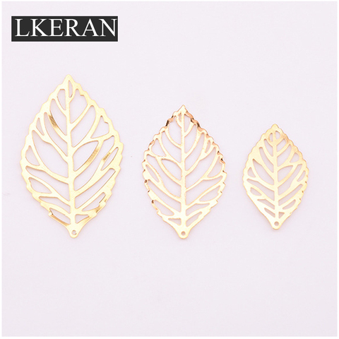 LKERAN – lot de 100 pièces de pendentifs en forme de feuilles, en filigrane métallique, bijoux artisanaux, accessoires de bricolage, décoration de costumes ► Photo 1/6