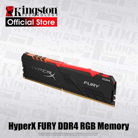 Kingston – mémoire de serveur d'ordinateur de bureau, HyperX FURY RGB, modèle DDR4, capacité 8 go 16 go, fréquence d'horloge 3200MHz, Ram CL16, DIMM XMP, pour Ram ordinateur de bureau de mémoire ► Photo 1/6