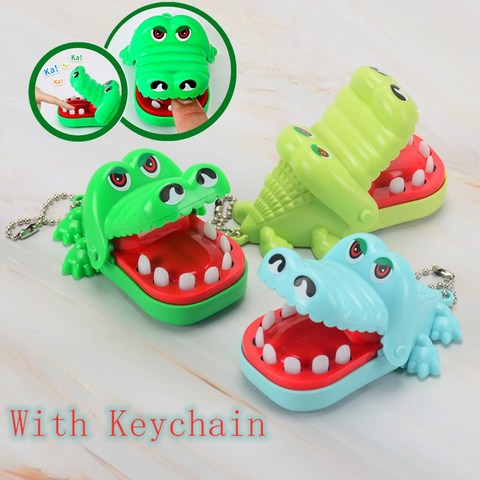 2022 Offre Spéciale nouveau créatif Portable petite taille Crocodile bouche dentiste morsure doigt jeu drôle Gags jouet avec porte-clés pour les enfants ► Photo 1/6