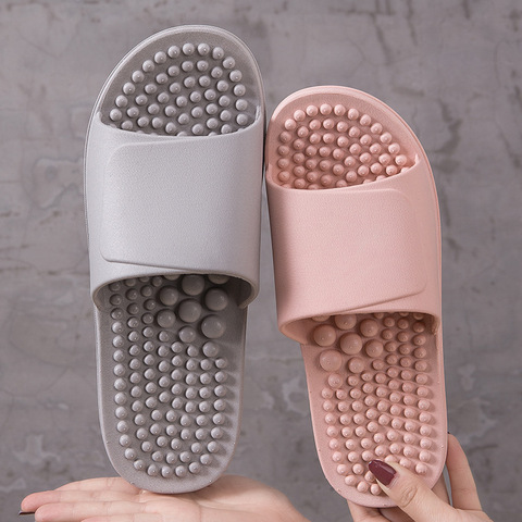 Pantoufles de Massage pour femmes et hommes, chaussures de pédicure, d'intérieur, fond souple, salle de bain, plastique antidérapant, bain ► Photo 1/6