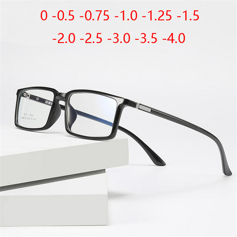 Anti-lumière bleue carré Prescription Lunettes femmes hommes TR90 myopie lentille optique Lunettes myopes Lunettes 0 -0.5 -0.75 à-4.0 ► Photo 1/6