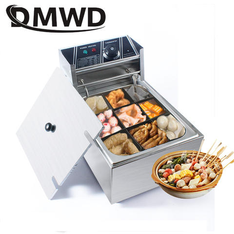 DMWD Commercial acier inoxydable Kanto Machine de cuisson épicée marmite cuisinière électrique alimentaire brochette ragoût japonais Oden cuisinière 9 grille ► Photo 1/6