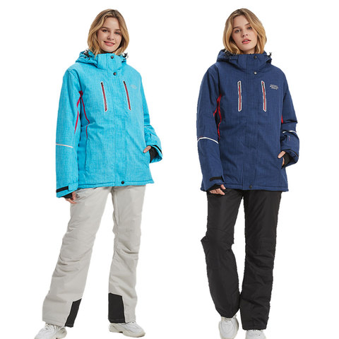 Nouveau costume de Ski femmes-30 ℃ chaud coupe-vent imperméable à l'eau hiver neige Snowboard vestes et pantalons Ski et Snowboard costumes marques ► Photo 1/6