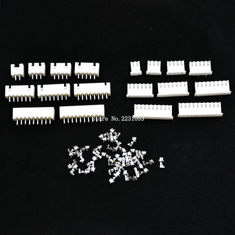 Connecteur de fil XH 2.54mm, 20 jeux de connecteurs à broche droite + boîtier + Terminal pour voiture PCB 2P 3P 4P 5P 6P 7P 8P 9P 10 broches ► Photo 1/5