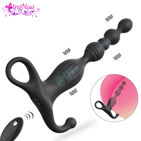 Silicone Anal perles jouets sexuels vibrateur pour hommes femmes Prostate masseur Anal bouchons Extender jouets annales balle marchandises pour adultes Gay ► Photo 1/6