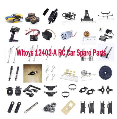 Pièces de rechange pour voiture RC WLtoys 12402-A, coque, pneus, servomoteur, engrenage, télécommande, récepteur, arbre d'entraînement différentiel, bras oscillant etc, ► Photo 1/6