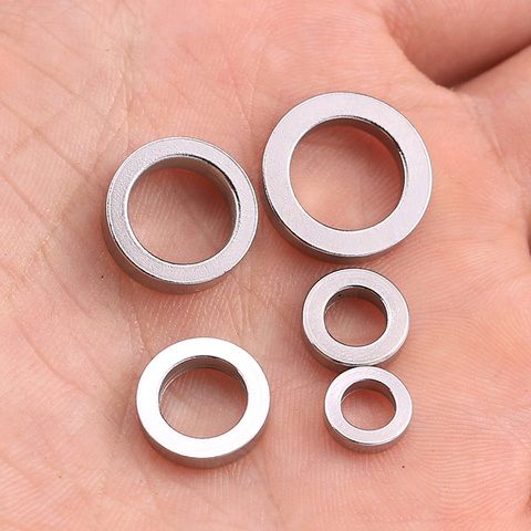 10 pcs/lot en acier inoxydable rond grand trou perle perles entretoises en vrac pour la fabrication de bijoux en gros accessoires collier à faire soi-même/Bracelet ► Photo 1/6