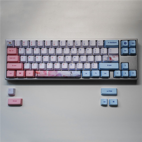 1 ensemble PBT colorant sublimation clé capuchon pour MX commutateur mécanique clavier OEM profil 60% keycap pour Anne GK61/68 GH60 GK64 Varmilo 68 ► Photo 1/5