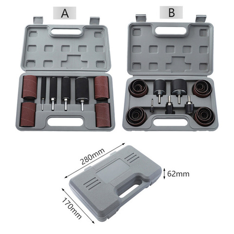 Kit de ponceuse à tambour grain 80 120, papier de verre Long et court avec étui pour broche, outils rotatifs pour perceuse et presse ► Photo 1/6