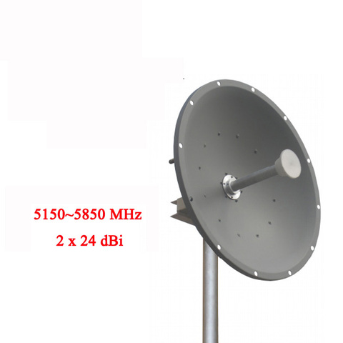 5.8g 24dBi Mimo antenne parabolique double polarisation gain élevé 5150 ~ 5850MHz pour la transmission de signal à distance personnalisée ► Photo 1/5