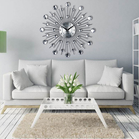 Horloge murale en cristal Sunburst, Design Morden, grande taille, décoration artistique pour la maison, 33cm ► Photo 1/6