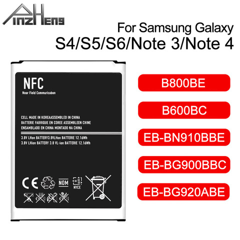 PINZHENG Batterie Pour Samsung Galaxy S4 S5 S6 Note 3 Note 4 Batterie B800BE B600BC EB-BN910BBE EB-BG900BBC EB-BG920ABE Batteries ► Photo 1/6