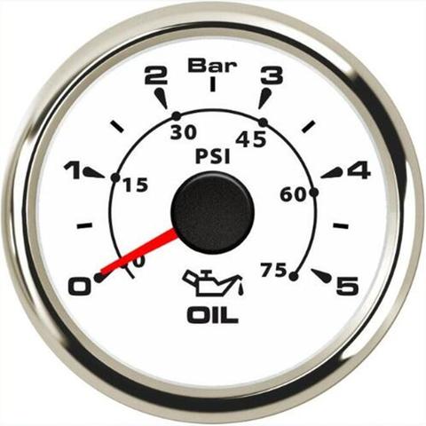 Nouveau Type de manomètres d'huile Lcd Modification 52mm 0-5Bar compteurs de pression d'huile étanche 0-75Psi 10-184ohm pour bateau de camion automatique ► Photo 1/6