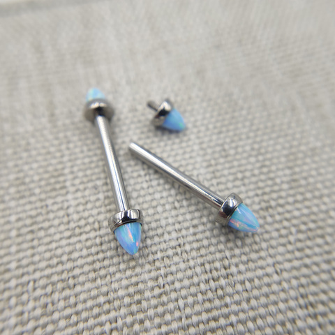 1 pièces 14G Impant Grade titane filetage interne mamelon haltère opale cône boule Piercing anneaux femmes corps bijoux cadeau ► Photo 1/5