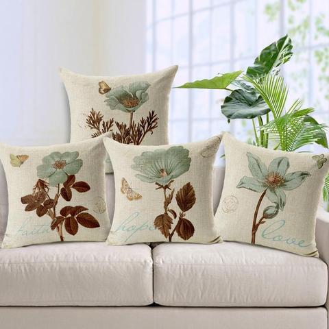 Housse de coussin Vintage Style fleur, nouvelle collection, taie d'oreiller de lit, canapé carré, décoration de maison, vente en gros, livraison directe ► Photo 1/6