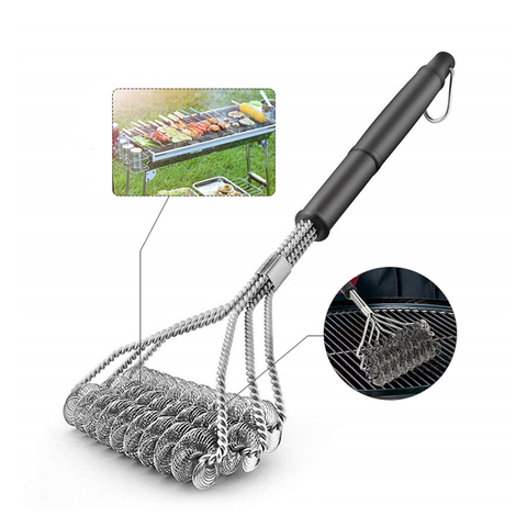 Brosse de Barbecue | Outil de nettoyage, brosses en fil d'acier inoxydable, brosses de nettoyage antiadhésives avec poignée, accessoire de cuisine Durable ► Photo 1/6