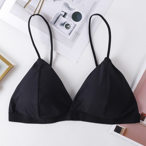 Soutien-gorge sans couture femmes soutiens-gorge doux filles Bralette Sexy solide Lingerie mince sangle fil sans fil soutien-gorge dos nu confort sous-vêtements ► Photo 1/6