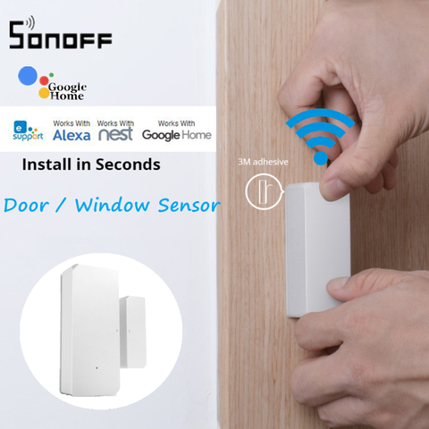 SONOFF – détecteur de serrure de porte/fenêtre pour maison intelligente, 1 à 30 pièces, détecteur de sécurité, avec WiFi, application Welink, Alexa et Google Home ► Photo 1/6