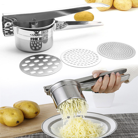 Presse-ail en acier inoxydable, presse-purée, pommes de terre, outils de cuisine, presse-ail ► Photo 1/6