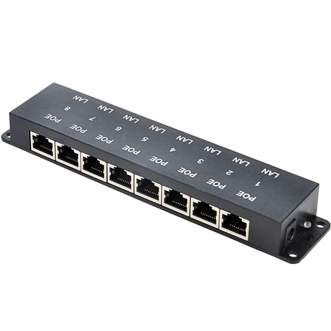 Puissance passive d'injecteur de POE de 8 ports de sécurité au-dessus d'ethernet pour la caméra de réseau d'ip omniquiti et MikroTik ► Photo 1/6