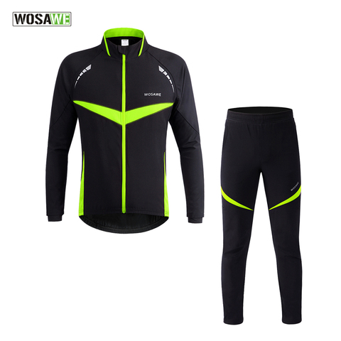 WOSAWE-ensemble de cyclisme thermique d'hiver réfléchissant, imperméable et coupe-vent, imperméable ► Photo 1/6