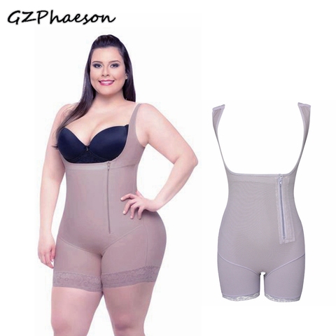 Femmes Corset ceinture taille formateur fermeture éclair minceur sous-vêtements correctifs Body Shaper Shapewear grande taille Faja Colombiana ► Photo 1/6