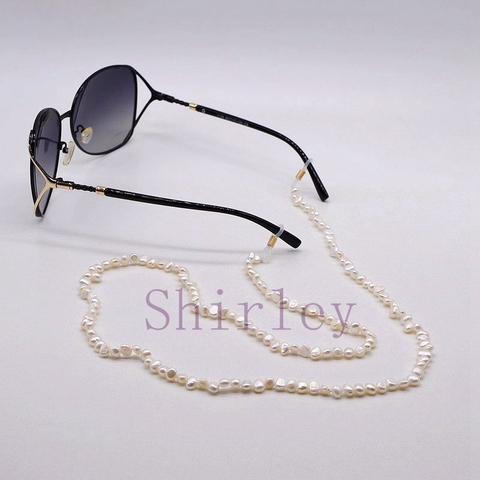 Chaîne de lunettes en perles, perle naturelle baroque, chaîne de lunettes créative, accessoires de lunettes de soleil, bijoux à la mode, livraison gratuite ► Photo 1/6