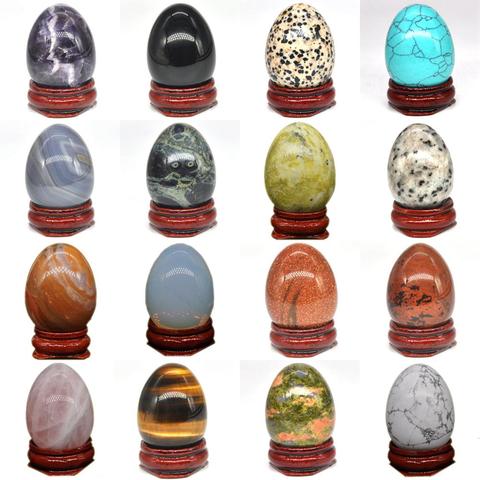 30x40mm oeuf en forme de pierre naturel guérison cristal Kegel Massage accessoire minérale pierre gemme Reiki décoration de la maison en gros ► Photo 1/6