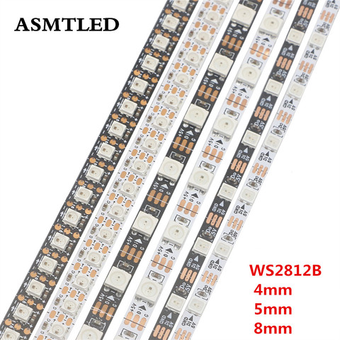 1-5m étroit DC 5V WS2812B Led bande lumineuse individuellement adressable WS2812 Smart 5mm 5050 4mm 8mm 3535 pixel Led rvb bandes lumière ► Photo 1/6