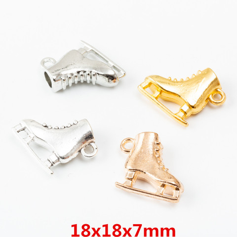 10 pièces Vintage patins à glace anciens en alliage de zinc pendentif à breloques adapté pour Bracelet à bricoler soi-même collier métal bijoux accessoires 6241 ► Photo 1/5