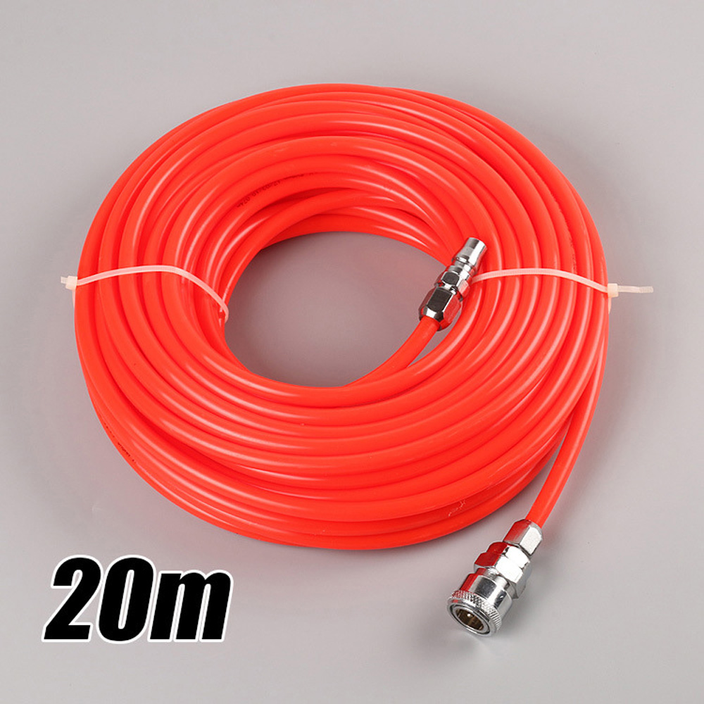 Tuyau pneumatique de compresseur de Tube d'air de tuyau de 10M/15M/20M 5*8mm avec le pistolet pneumatique Flexible à haute pression de tuyau de PE de Tube droit de connecteur ► Photo 1/6