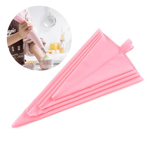 1 pièces rose sac de confiserie Silicone glaçage tuyauterie crème pâtisserie sac buse bricolage gâteau décoration cuisson décoration outils ► Photo 1/6