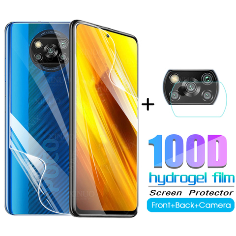 Film hydrogel avant arrière pour xiaomi POCO X3 protecteur d'écran pour xiaomi POCO X 3 POCOX 3 POCOX3 film de protection POCO x3 verre ► Photo 1/6