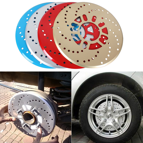 2 pièces en alliage d'aluminium automobile roue disque frein couverture pour voiture Modification freins feuille Auto roues plaque arrière tambour freins 26cm ► Photo 1/6