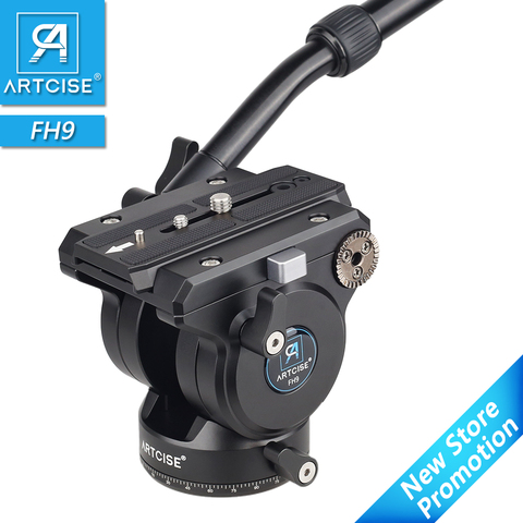 FH9 – tête de fluide vidéo robuste, pour trépied monopode, appareil photo DSLR, 15kg de charge maximale, amortisseur hydraulique, tout fabriqué CNC, qualité phare ► Photo 1/1