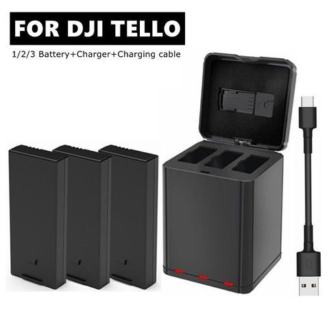 1100mAh Drone Tello batterie + fentes pour carte SD chargeur de batterie avec mallette de rangement de charge pour DJI Tello accessoires de batterie de vol ► Photo 1/6