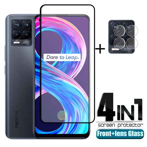 4-en-1 pour OPPO Realme 7 Pro verre pour Realme 7 6 Pro protecteur d'écran en verre trempé pour OPPO Realme 6 7 Pro C11 X3 verre d'objectif ► Photo 1/6