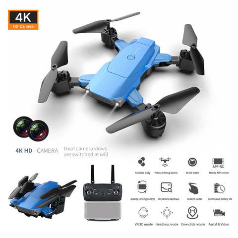 Drone double caméra GPS 4K K2 WiFi FPV 1080P HD grand Angle Altitude, maintien sans tête, Mini avion Radio Quadcopter RC avec retour clé ► Photo 1/6