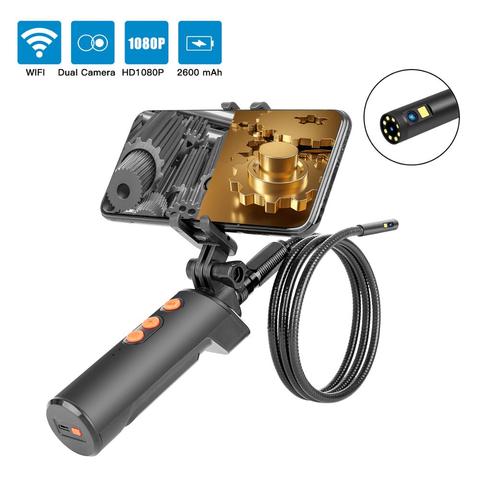 Caméra endoscopique Wifi 1080p, Iphone, double objectif, Mobile, 8mm, Flexible, serpent, pour Smartphone Android ► Photo 1/6