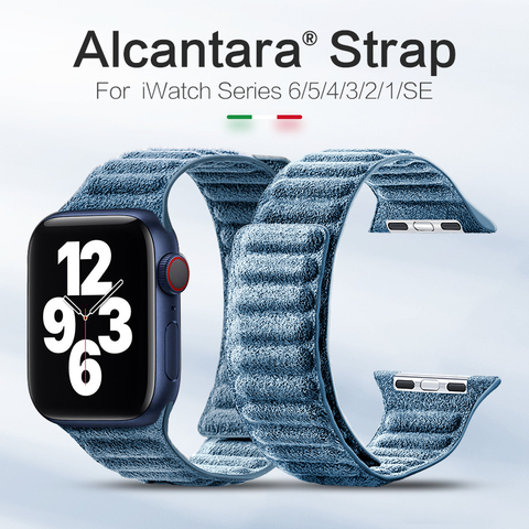 SanCore – bracelet magnétique Alcantara pour Apple Watch, pour iWatch série 6 5 4 3 2 1 Se, 44mm 40mm 42mm 38mm ► Photo 1/5