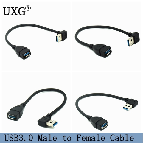 Câble adaptateur mâle vers femelle, 90 degrés, câble USB 3.0, rallonge USB 2.0, Transmission rapide gauche/droite/haut/bas, 20cm ► Photo 1/3
