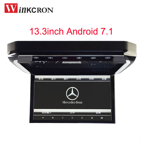 Moniteur de toit de voiture à montage au plafond, écran IPS de 2022 pouces, vidéo HD 13.3 P, Android 1080, WIFI, HDMI, USB, SD, FM, Bluetooth, haut-parleur, 7.1 ► Photo 1/6