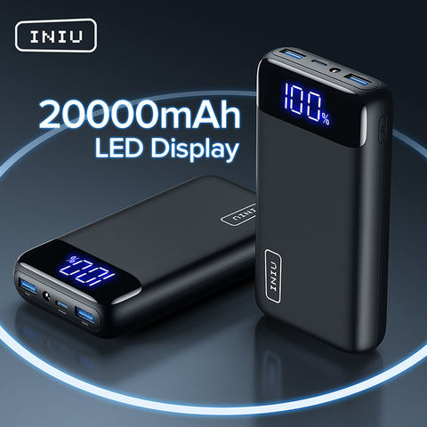 INIU batterie externe 20000mAh USB C chargeur Portable PowerBank batterie externe QC chargeur pour iPhone Samsung Xiaomi mi9 Redmi ► Photo 1/6