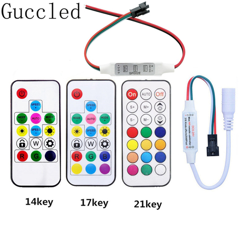 Mini 3key RF 14key 17key 21key Led Pixel Strip DC5-24V Light Controller For WS2811 WS2812B SK6812 6803 With Remote Controller ► Photo 1/6