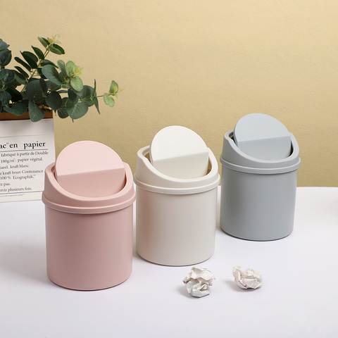 JIANWU – Mini poubelle de bureau simple, pour le nettoyage de bureau, gestionnaire de déchets plastiques de haute capacité pour fournitures de bureau, Kawaii ► Photo 1/6