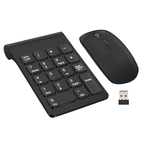 2.4G sans fil Mini clavier numérique et souris ensemble 18 touches USB numéro numérique pavé numérique souris d'ordinateur portable ordinateur portable de bureau ► Photo 1/6