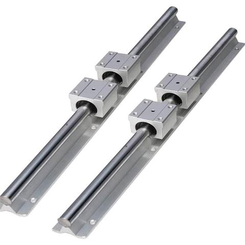 SBR16/12/20mm longueur de Rail 250-1500mm Guides linéaires Support de Rail d'arbre linéaire + 4 pièces SBR16UU blocs de roulement linéaire pour pièce de CNC ► Photo 1/5