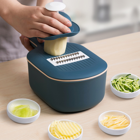 Ustensile de cuisine multifonction pour carottes, pommes de terre, hachoir, hachoir avec panier de vidange, Mandoline ► Photo 1/6