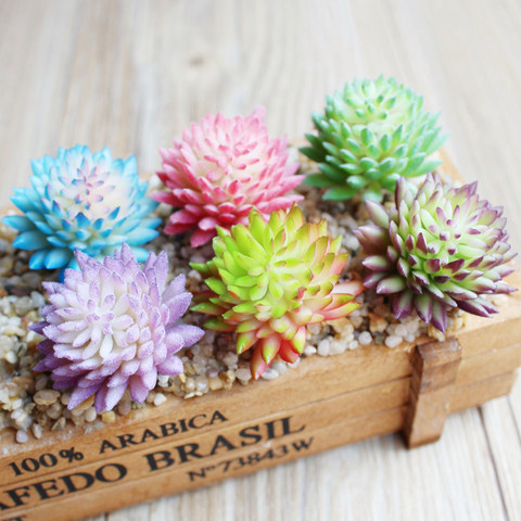 Mini plantes artificielles succulentes en PVC, accessoires pour Arrangement de fleurs, pour décoration de jardin de maison et de mariage ► Photo 1/6