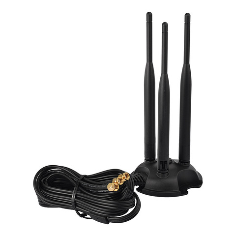 Superbat double bande 2.4GHz 5.8GHz Base magnétique antenne WiFi RP-SMA pour routeur sans fil passerelle PCI Express cartes réseau adaptateur ► Photo 1/5